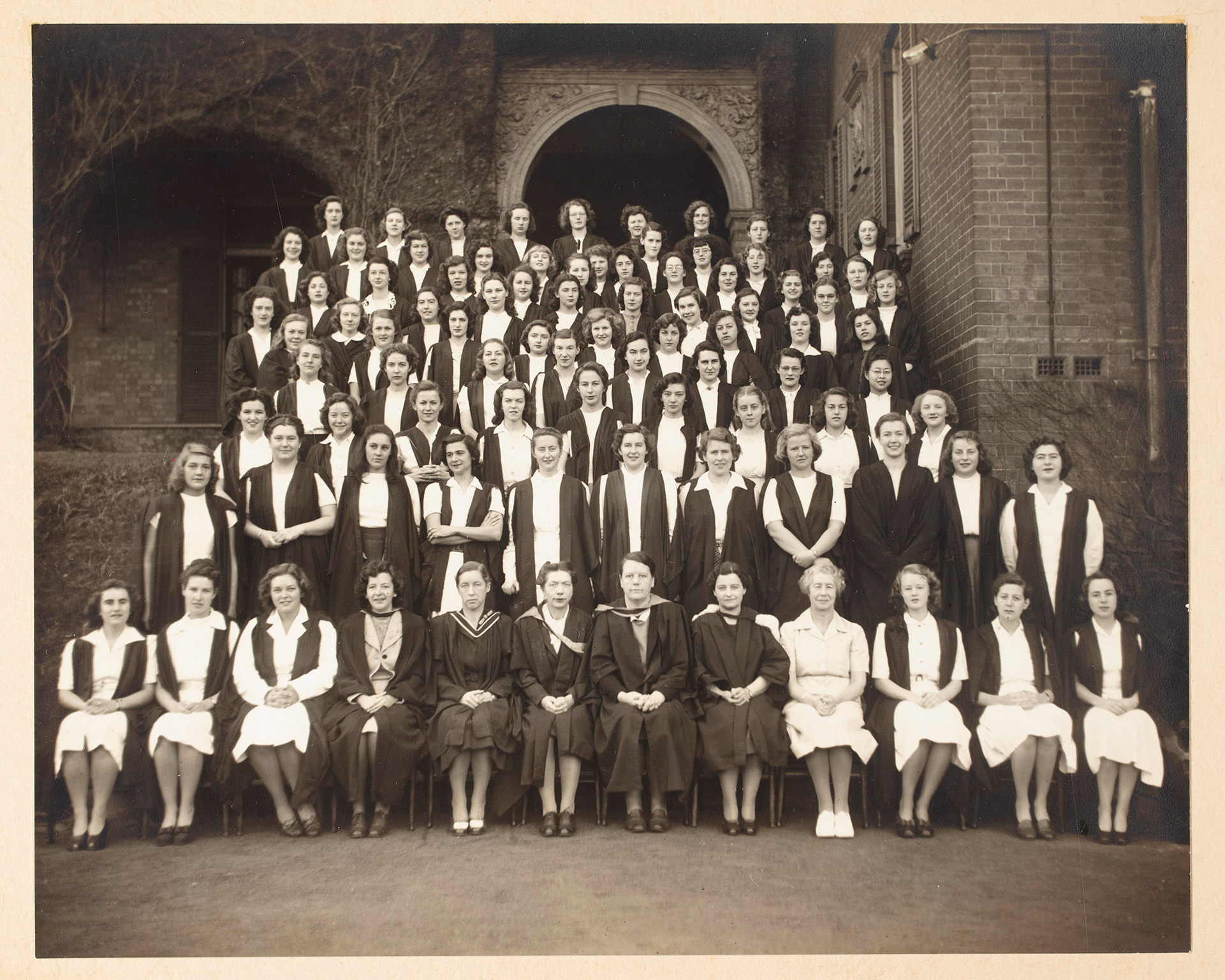 A batch of students posing for a group photograph.