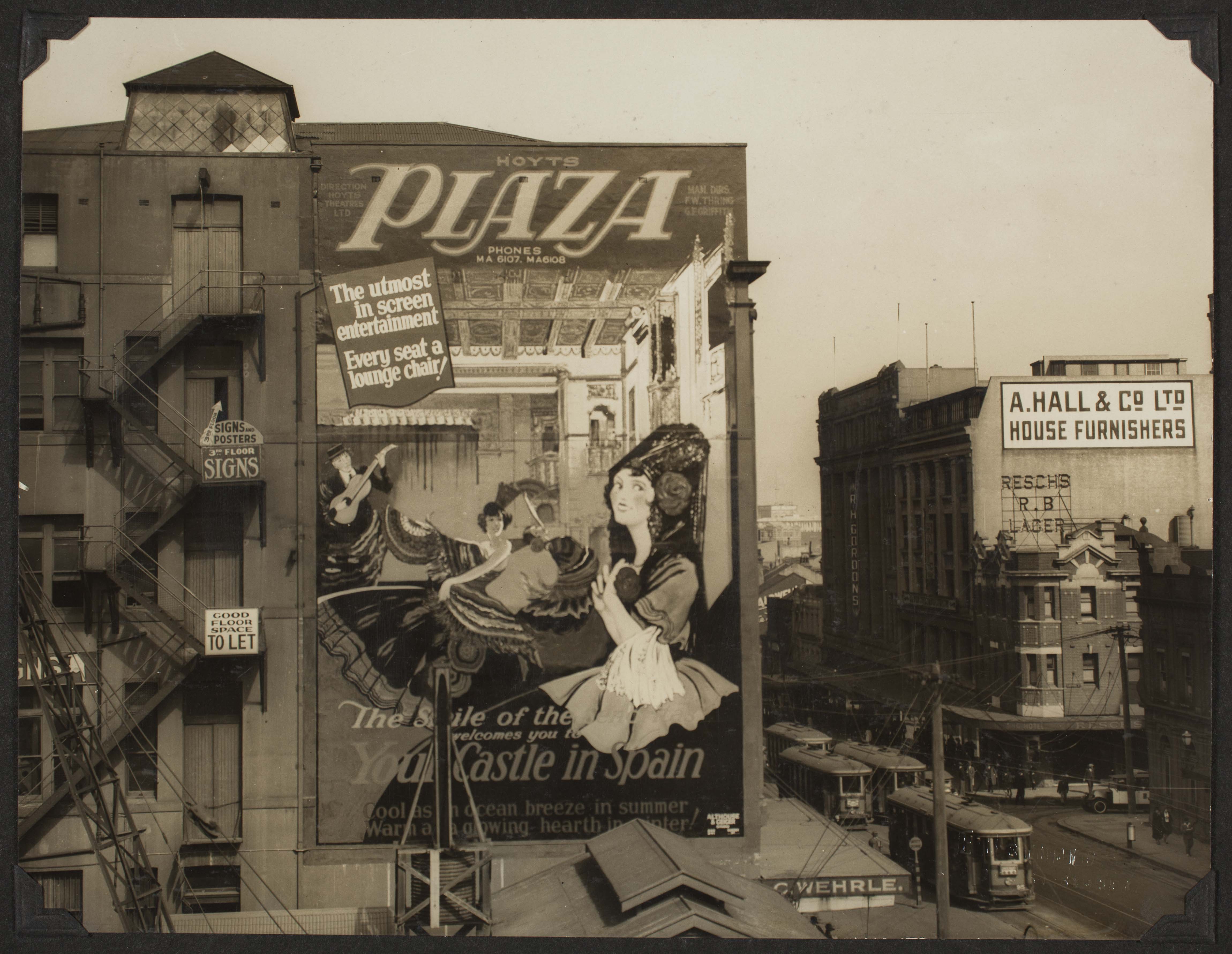 Large advertising poster on an apartment building