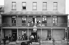 Building with people outside at the goldfields in NSW