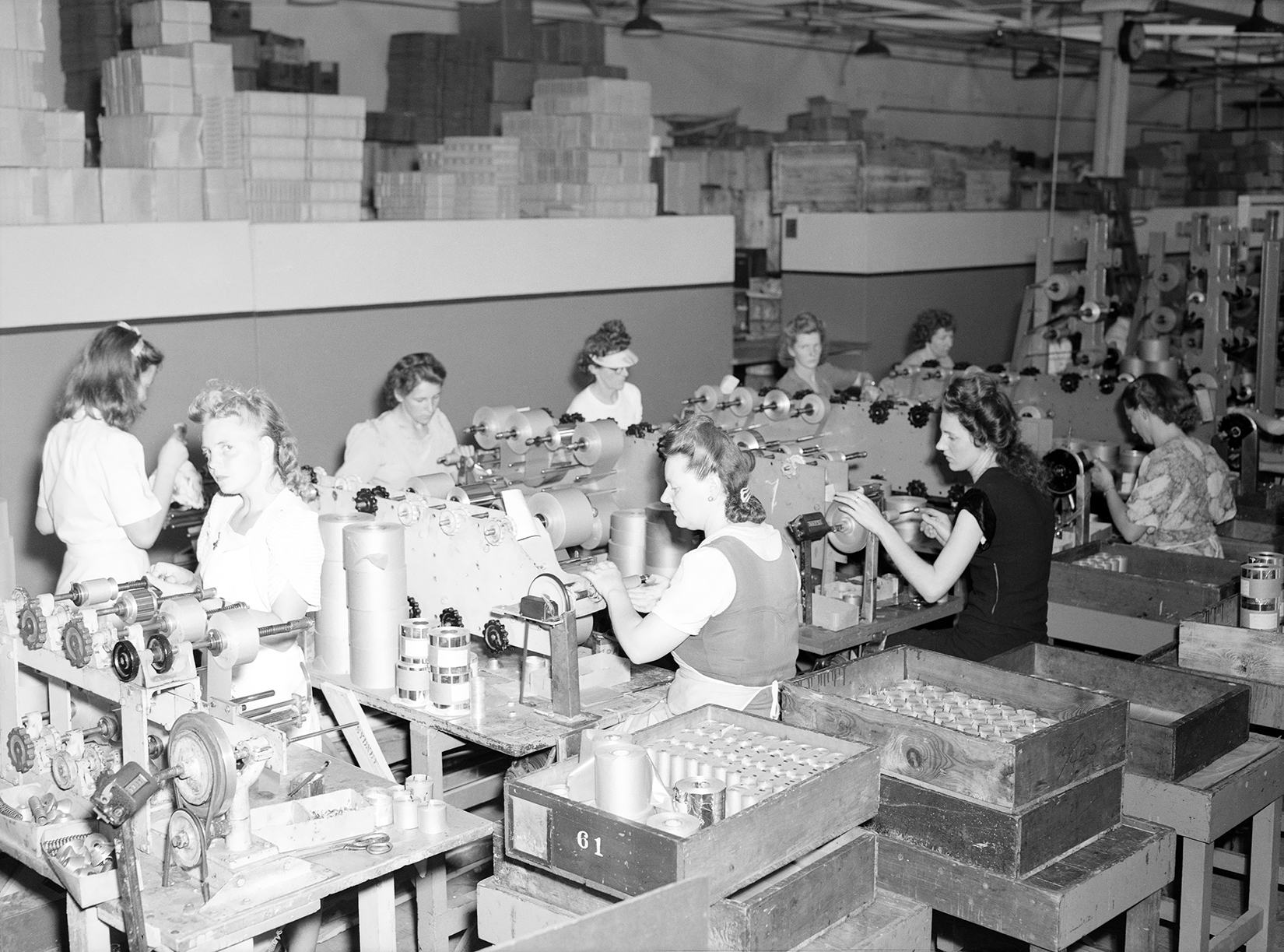 Women winding capacitors, Dacon Condensers Ltd, St Mary’s  by Max Dupain, 1948