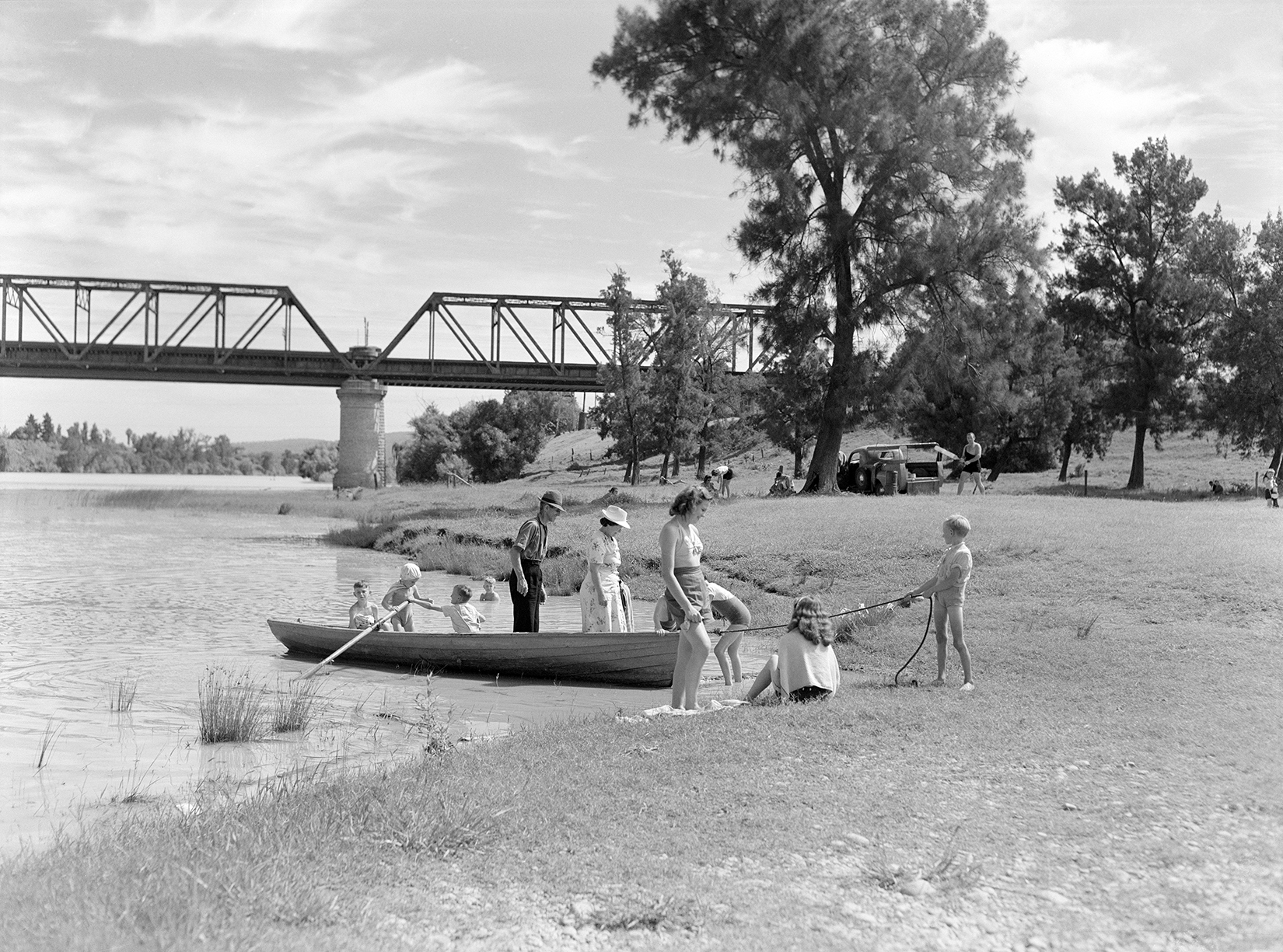 Playing on the Nepean River by Max Dupain, 1948