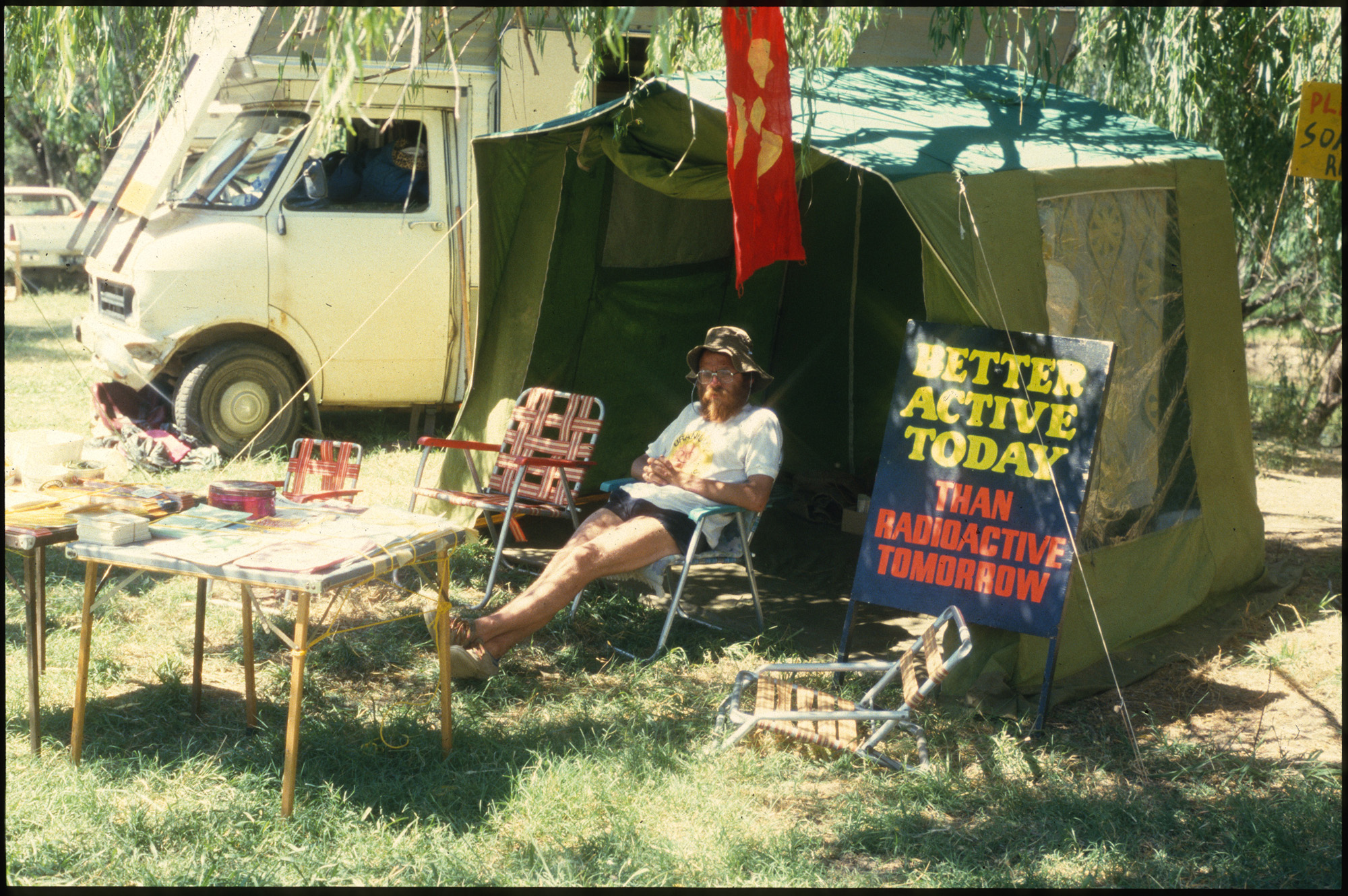 Better active today than radioactive tomorrow, Roger Marchant, c. 1975-1985