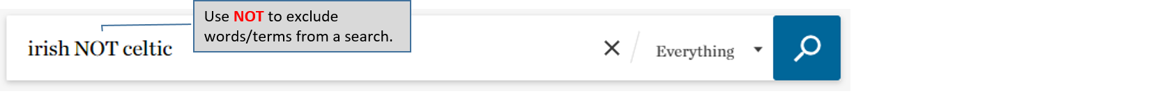 Catalogue boolean search – celtic NOT irish