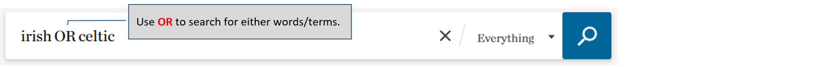 Catalogue boolean search – irish OR celtic