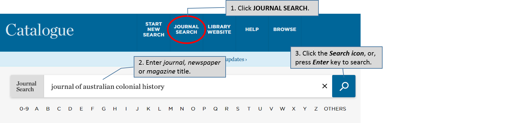Catalogue – journal search