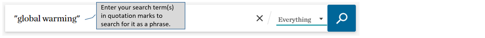 Catalogue phrase search – global warming