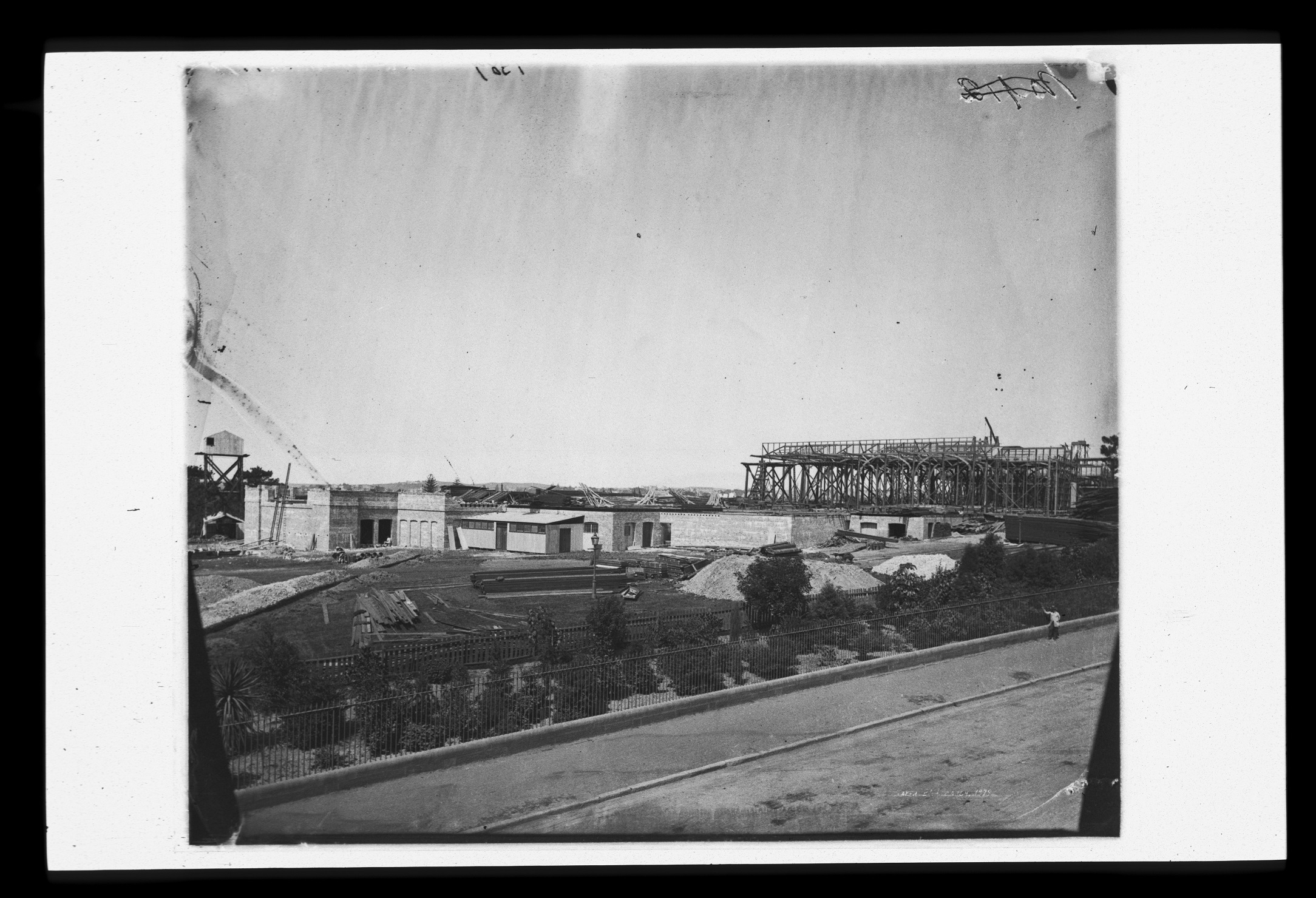 Garden Palace during construction, from Macquarie Street, 1879