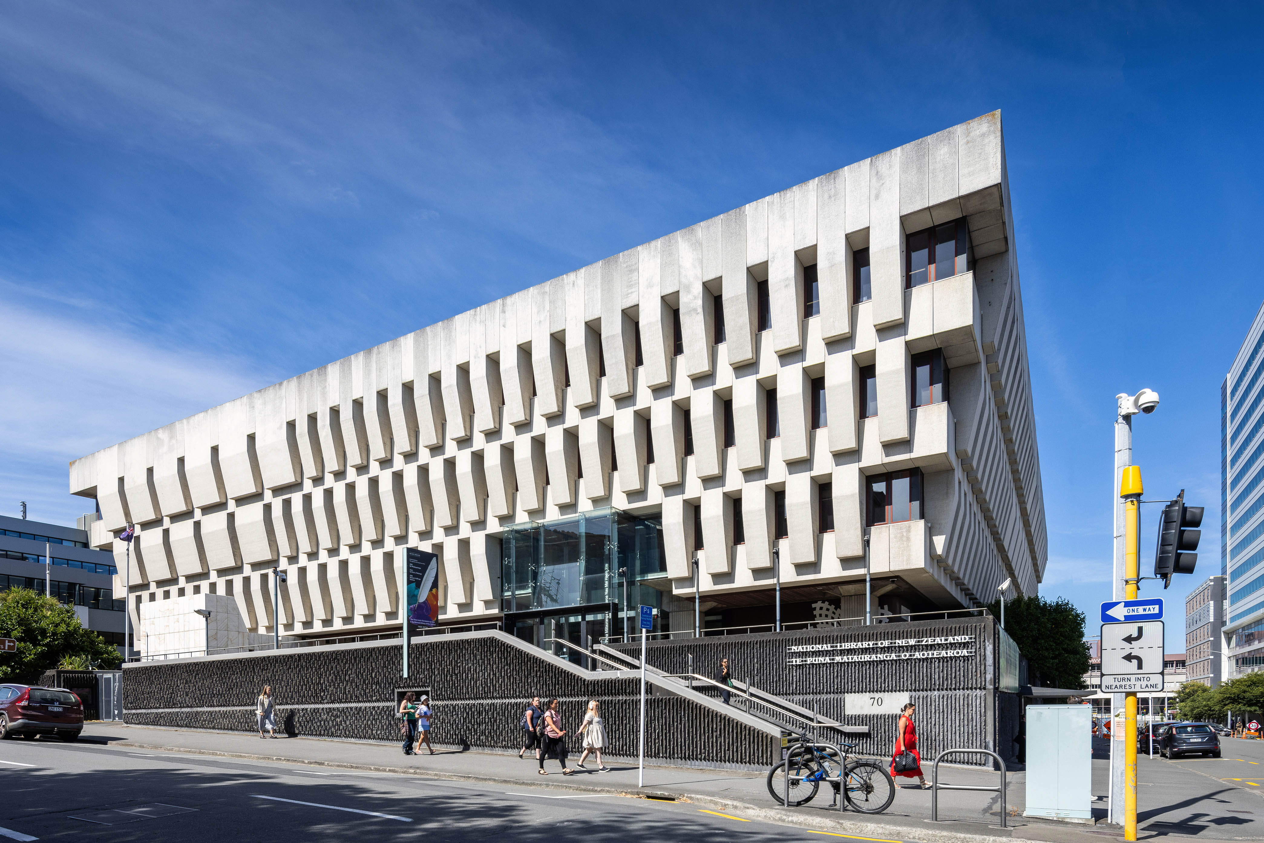 Exterior of library building.