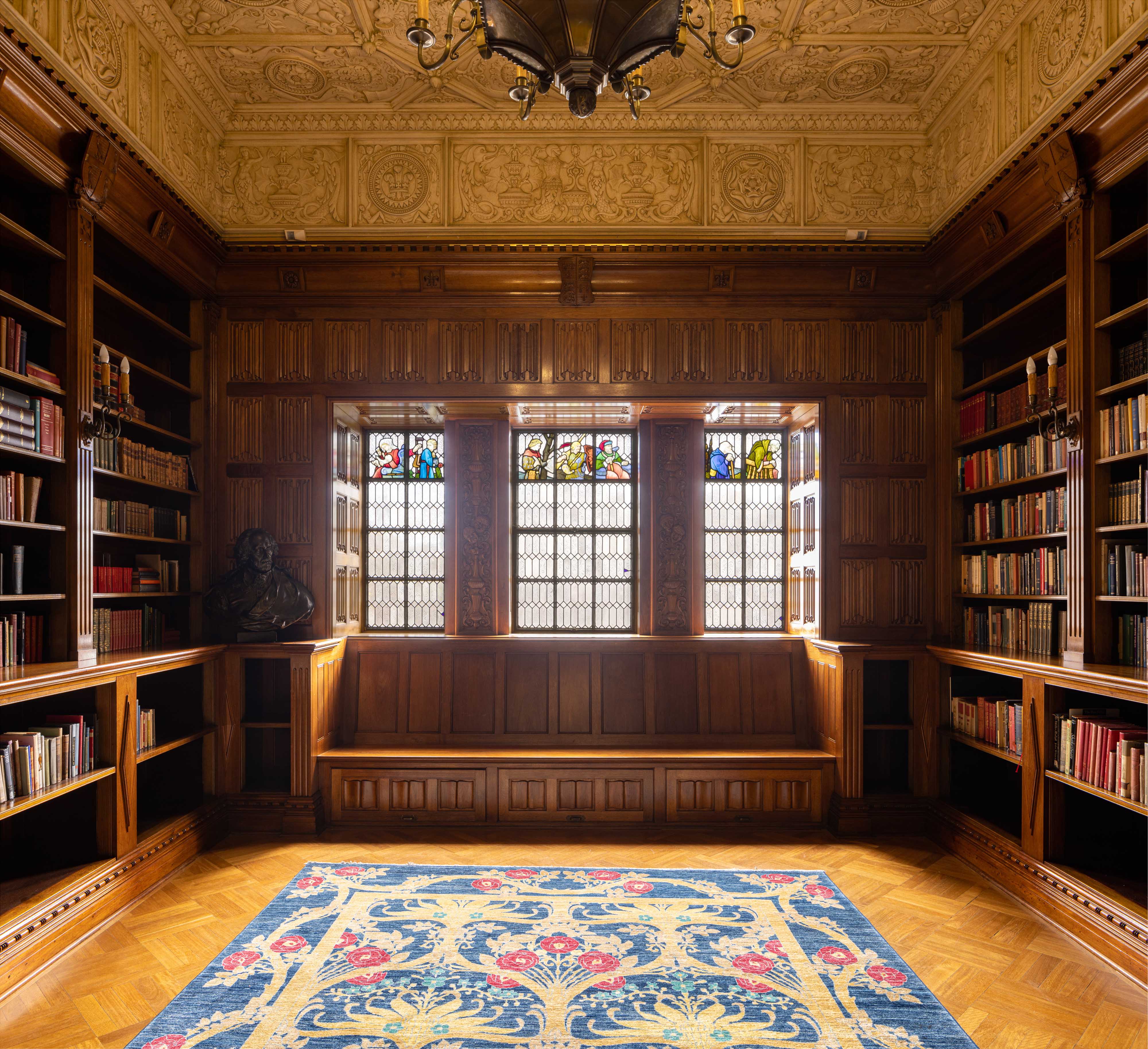 Shakespeare Room looking north towards stain glass windows