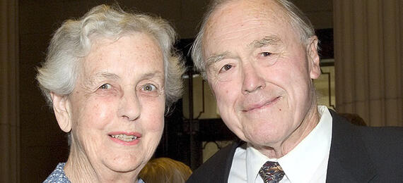 Man and woman at event in Library