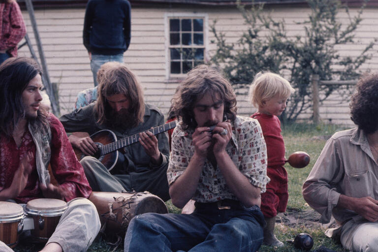 Group of musicians gathered in Nimbin