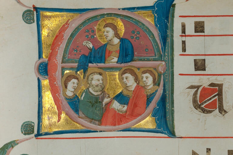Illustration of Christ and saints
