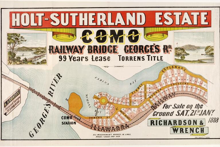 Advertisement  for sale of railway bridge Como