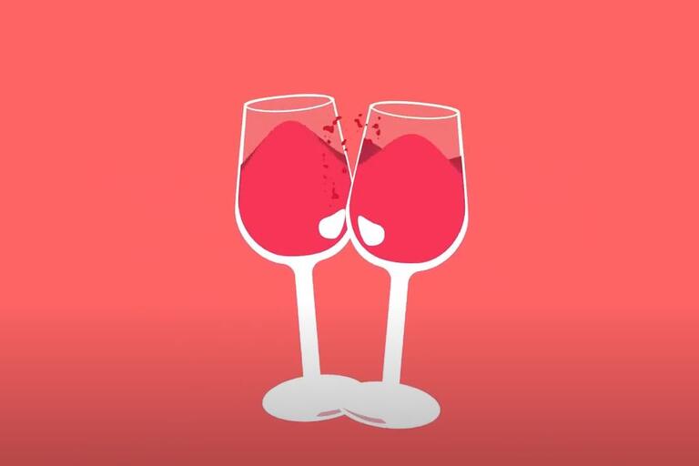 Graphic showing two glasses of red wine 