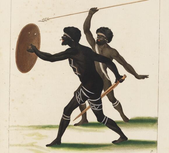 A journal of a voyage to the South Seas : in His Majesty's ship, the Endeavour : faithfully transcribed from the papers of the last Sydney Parkinson, draughtsman to Joseph Banks, esq. on his late expedition with Dr. Solander - Natives of New Holland